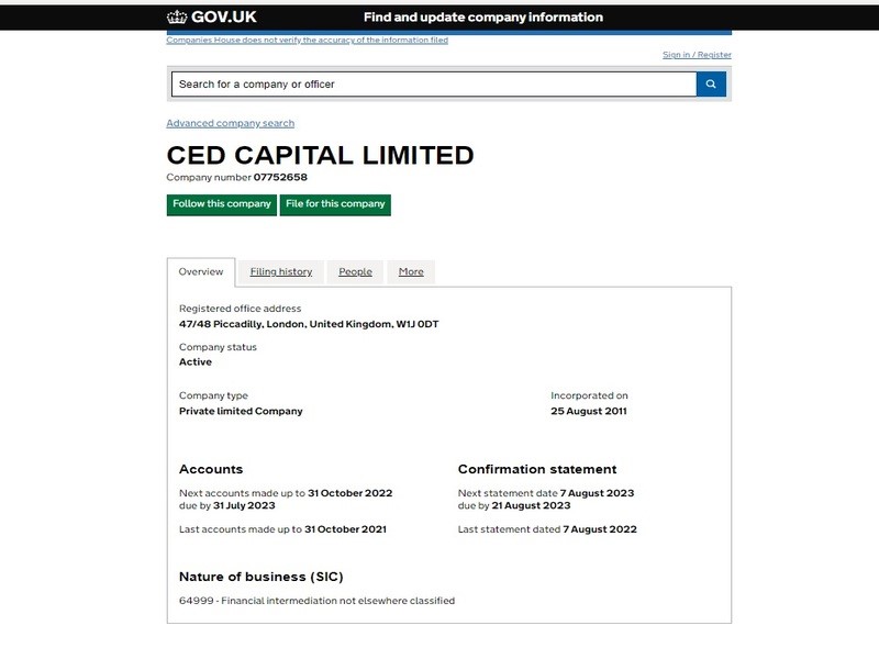 Брокер-мошенник Ced Capital – обзор, отзывы, схема обмана