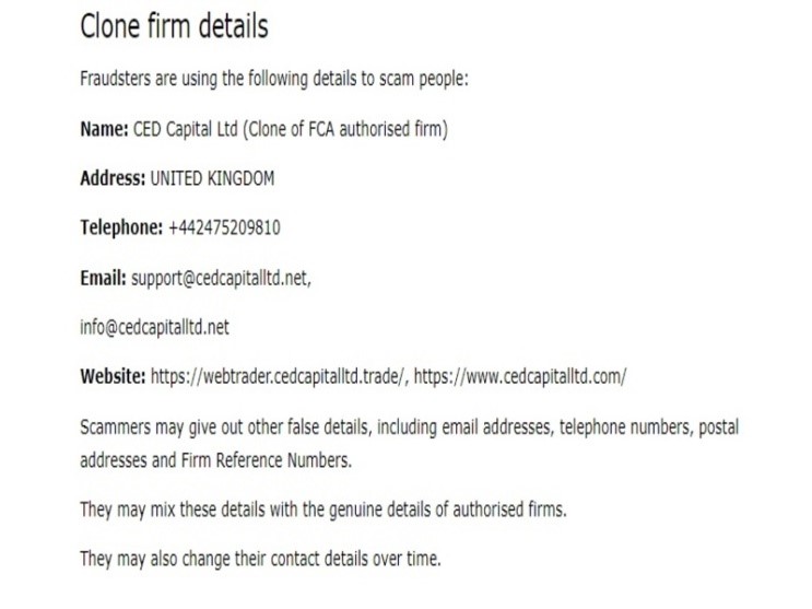 Брокер-мошенник Ced Capital – обзор, отзывы, схема обмана